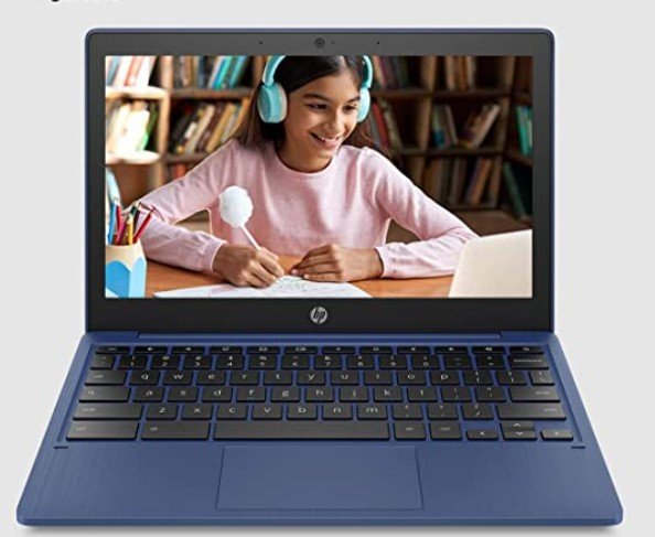 HP Chromebook 11a, MediaTek MT8183 Processor 11.6 inch(29.5 cm) Thin and Light Touchscreen Laptop (4 GB RAM/64 GB eMMC/ Chrome OS /Fast Charge/Google Assistant/Indigo Blue/1.07Kg), na0002MU